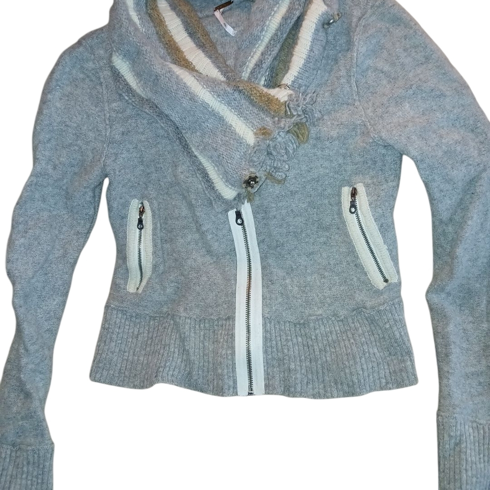 Free People Gray Cowl Neck Sweater